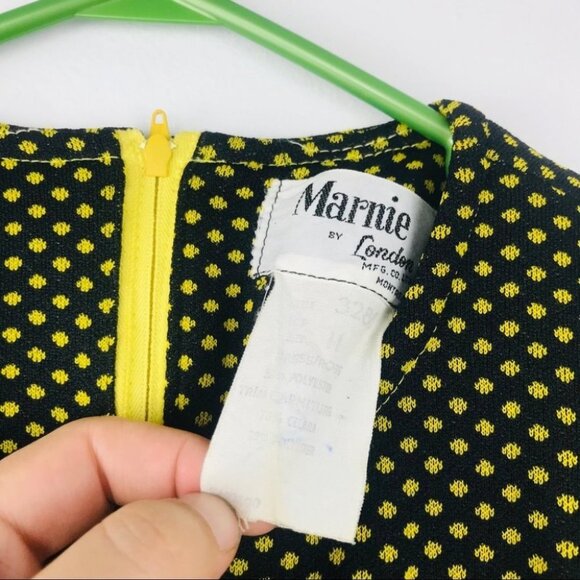 Marnie By London Yellow Polka dot Short Sleeve vintage Western Boho Flare Dress - Picture 7 of 16